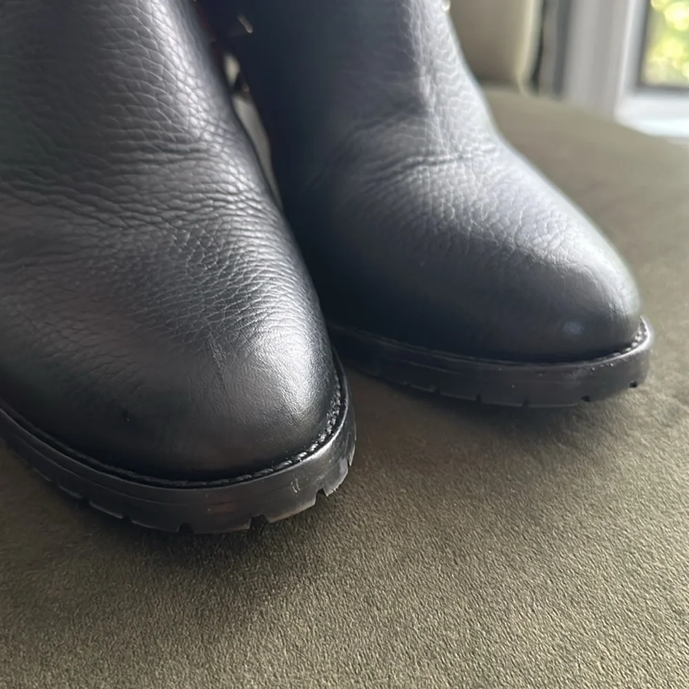 Valentino black rock stud slip on stretch panel Beatle ankle booties size 37